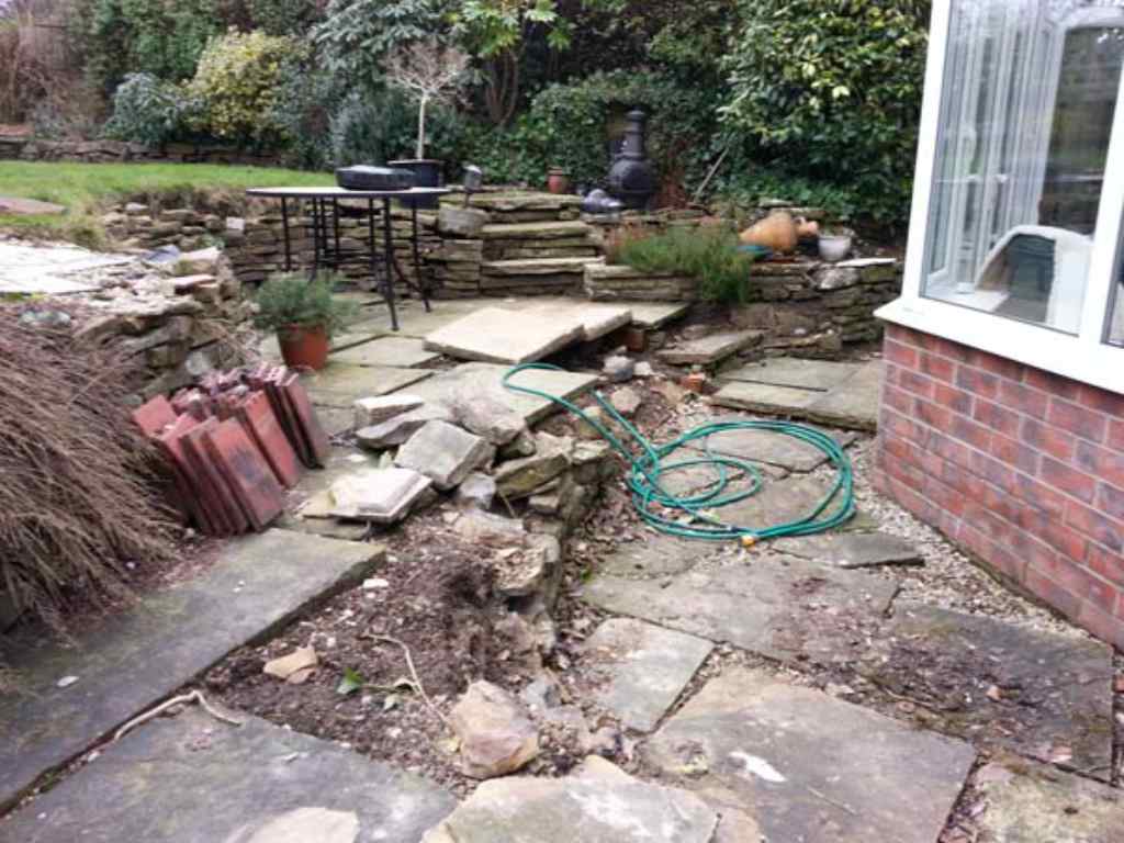 Patio, Steps and Slate with Curved Edges