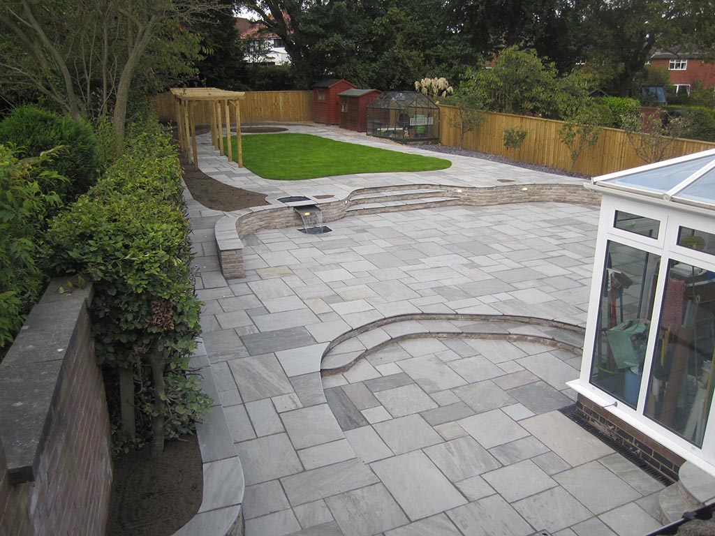 Large natural sandstone patio