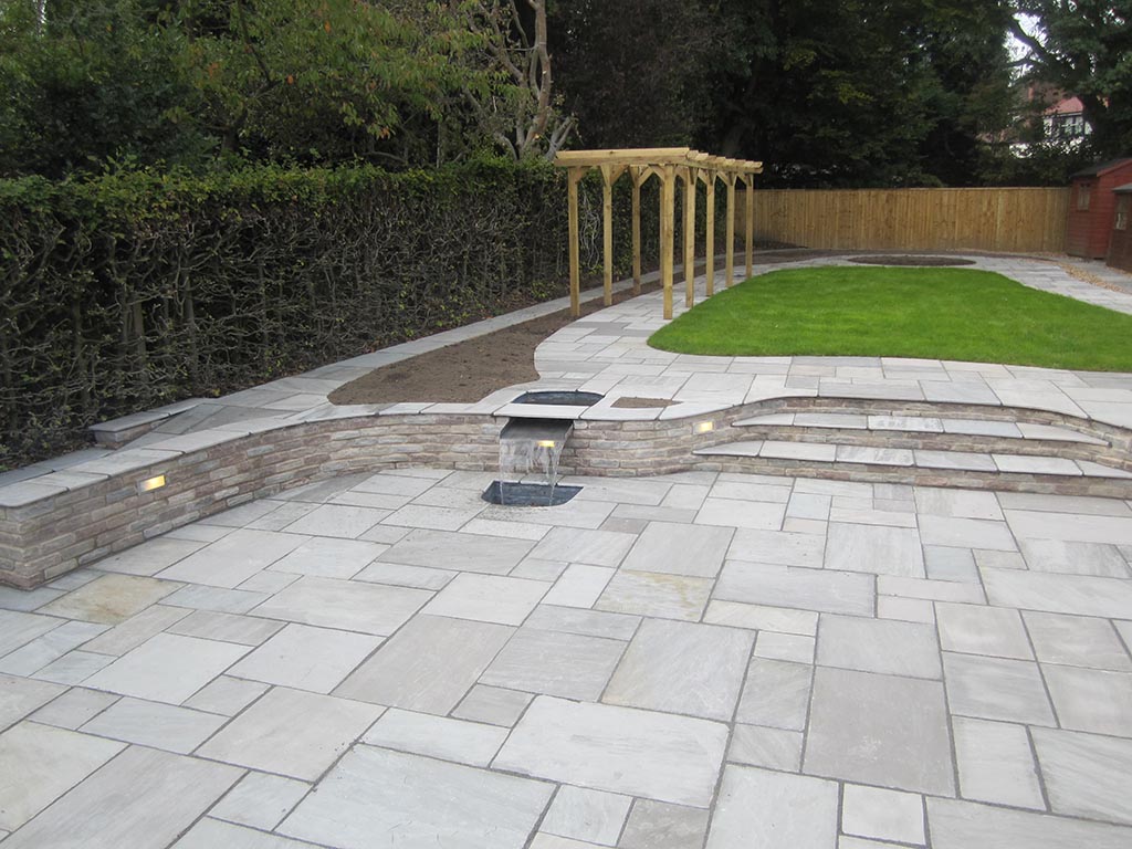 Large natural sandstone patio