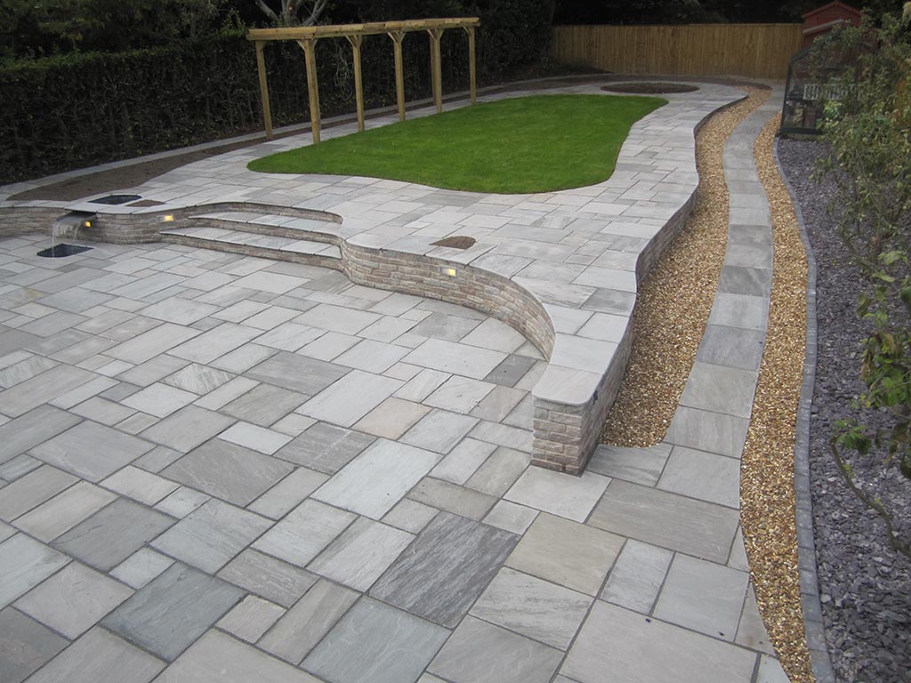 Large natural sandstone patio