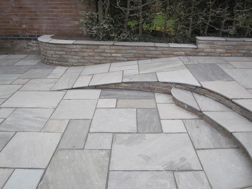 Large natural sandstone patio