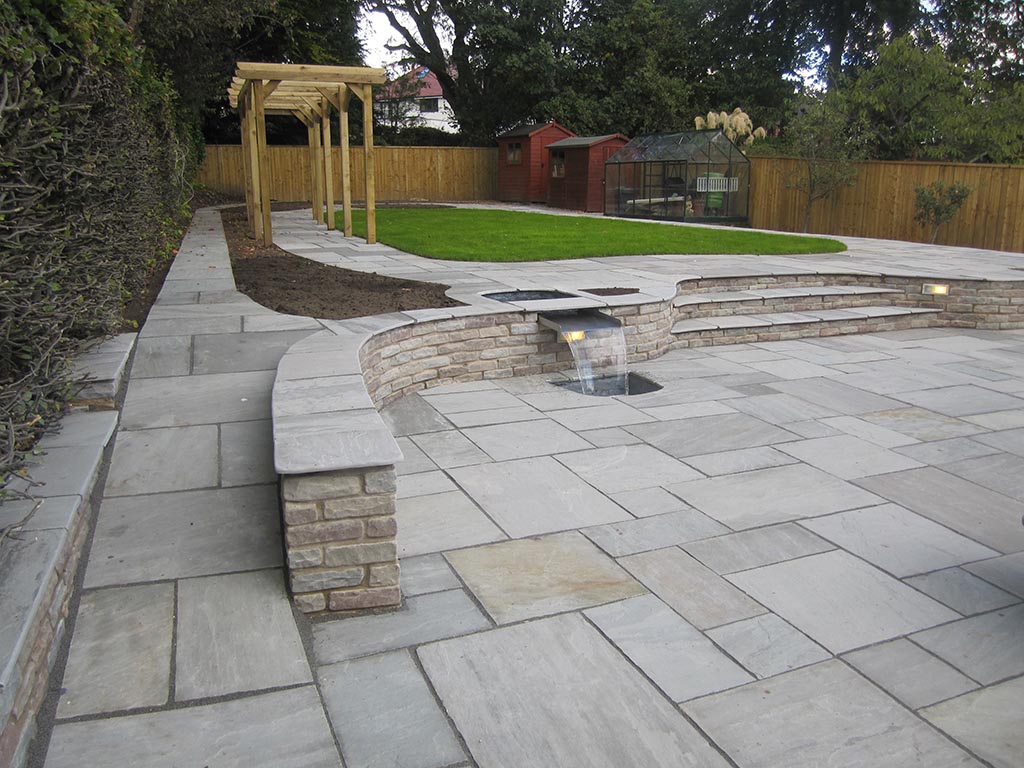 Large natural sandstone patio