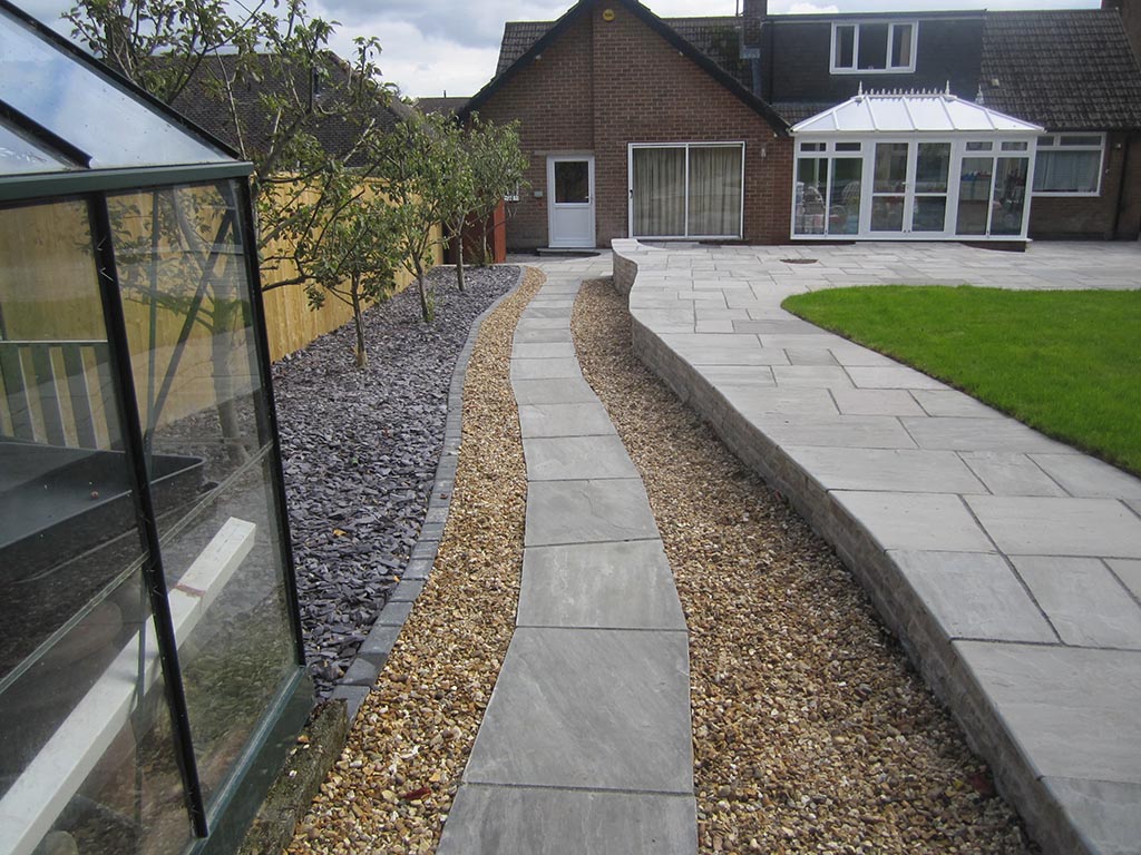 Large natural sandstone patio